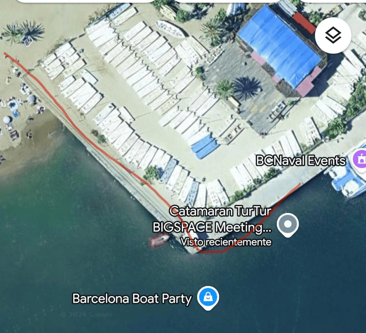 Punto de embarque del evento Partners on Board en Barcelona